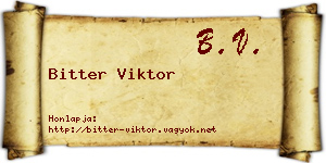 Bitter Viktor névjegykártya